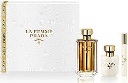 Духи, Парфюмерия, косметика Prada La Femme Prada - Набор (edp/100ml + b/lot/100ml + edp/roll/10ml)