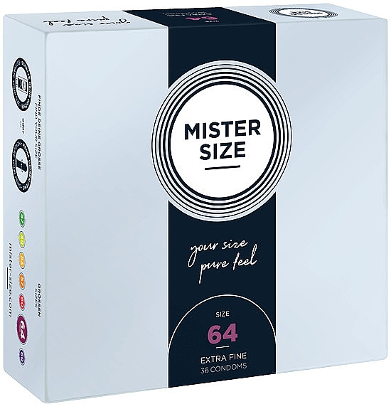 Презервативи латексні, розмір 64, 36 шт. - Mister Size Extra Fine Condoms — фото N1
