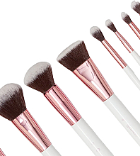 Набір пензлів для макіяжу, 12 шт. + косметичка - BH Cosmetics Crystal Quartz  Set of 11 Brushes + Bag — фото N2