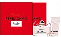 Духи, Парфюмерия, косметика Salvatore Ferragamo Signorina - Набор (edp/100ml + edp/5m l+ b/lot/50ml)