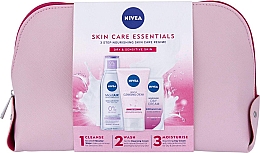 Духи, Парфюмерия, косметика Набор - NIVEA Skin Care Essentials Washbag Gift Set (mic/water/200ml + cr/gel/150ml + cr/50ml + bag)