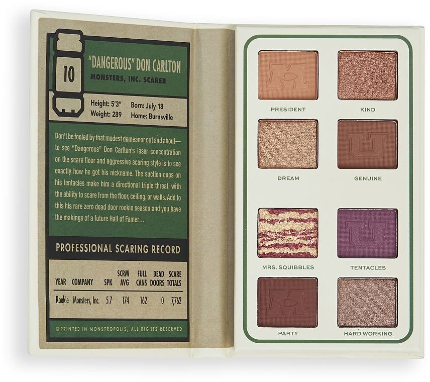 Палетка теней для век - Makeup Revolution X Monsters University Card Palette Don Carlton Scare — фото N2