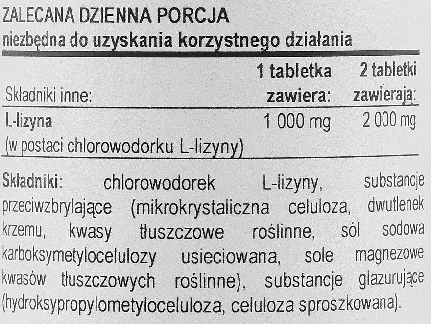 Амінокислота "L-лізин", 1000 мг - Now Foods L-Lysine Tablets — фото N3