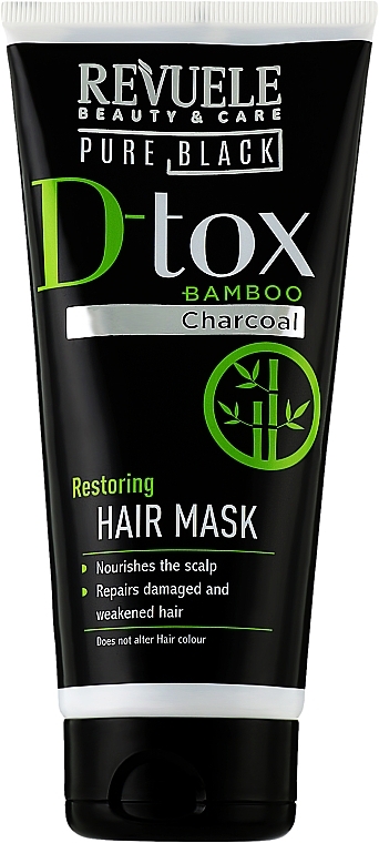 Маска для волос - Revuele Pure Black Detox Restoring Hair Mask — фото N1