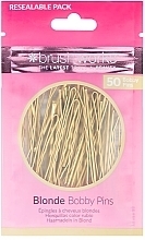 Заколки-невидимки для волос, золотистые - Brushworks Blonde Bobby Pins — фото N1