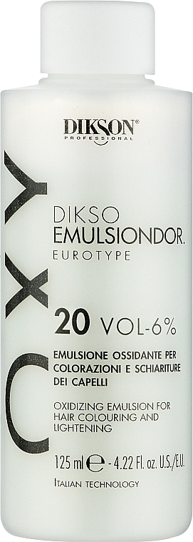 Окисник для волосся - Dikson Oxy Oxidizing Emulsion For Hair Colouring And Lightening 20 Vol-6% — фото N1