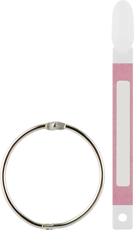 Типсы на кольце, розовый стикер, белые, миндаль - Sticker Tips  — фото N1