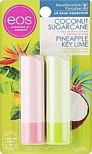 Парфумерія, косметика Набір "Кокос та ананас-лайм" - EOS Coconut Sugarcane/Pineapple Key Lime (lip/balm/2х4g)
