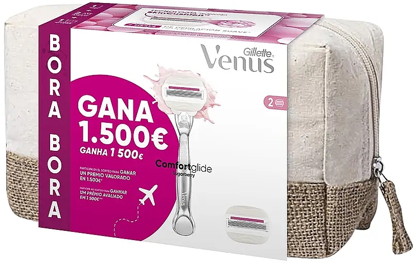 Набор - Gillette Venus Comfortglide Sugarberry (razor/1pc + refil/1pc + bag/1pc)  — фото N1