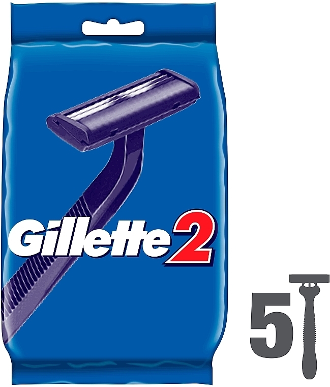Набор одноразовых станков для бритья, 5 шт. - Gillette 2