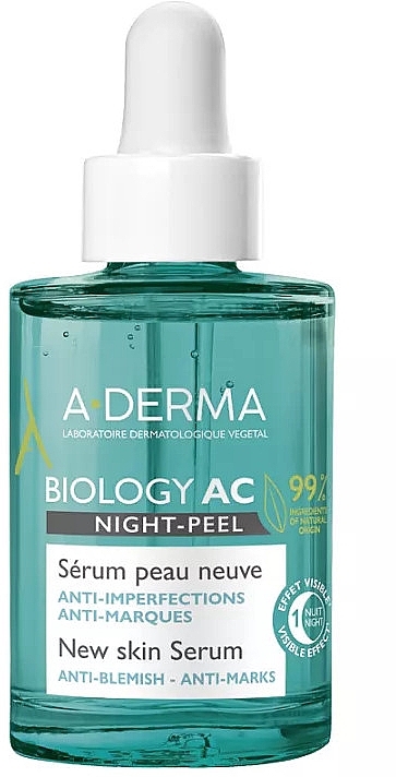 Ночная сыворотка-пилинг для лица - A-Derma Biology AC Night-Peel Serum — фото N1