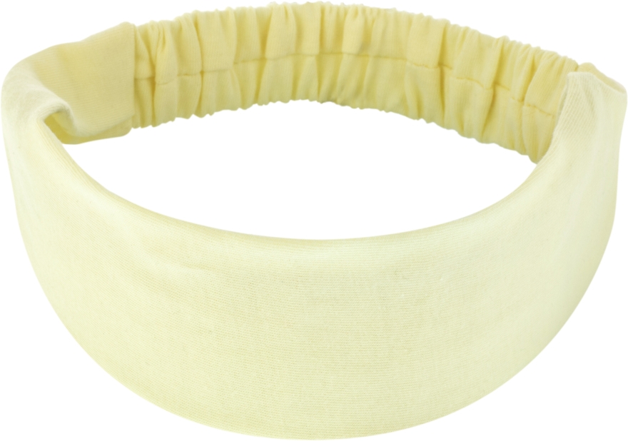 Повязка на голову, трикотаж прямая, бледно-желтая "Knit Classic" - MAKEUP Hair Accessories — фото N1