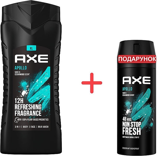 Набор - Axe Apollo (sh/gel/400ml + deo/150ml) — фото N1