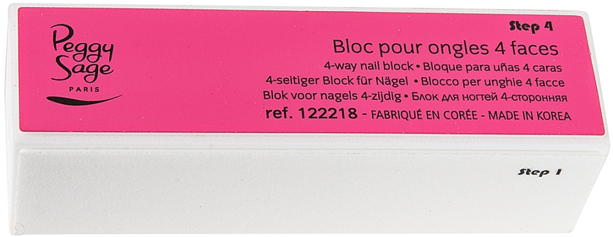 Баф чотиристоронній для нігтів, рожевий - Peggy Sage 4-Way Nail Block — фото N1