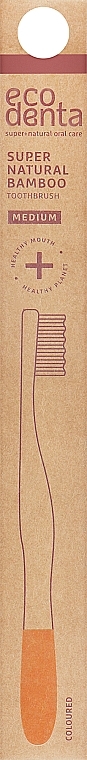 Бамбуковая зубная щетка, средней жесткости, оранжевая - Ecodenta Bamboo Toothbrush Medium