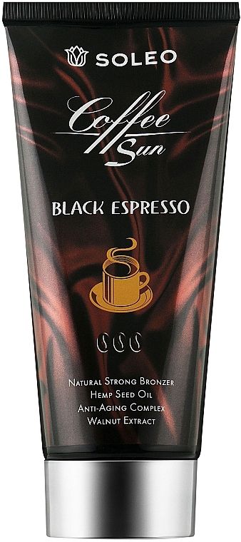 Крем для загара в солярии с двойным экстрактом кофе и маслом ши - Soleo Coffee Sun Black Espresso Natural Strong Bronzer