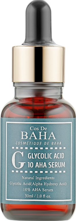 Гликолевая сыворотка для лица - Cos De Baha 10% Glycolic Serum Gel Peel AHA