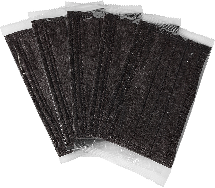 Защитная маска с угольным фильтром, 3-слойная, стерильная, черная - Abifarm Black Carbon — фото N9