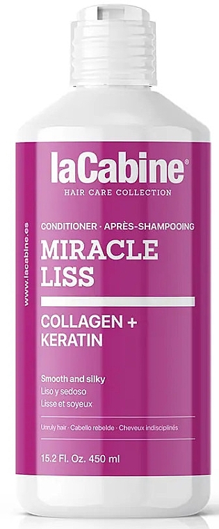 Розгладжувальний кондиціонер із колагеном та кератином - La Cabine Miracle Liss Collagen + Keratin Conditioner — фото N1