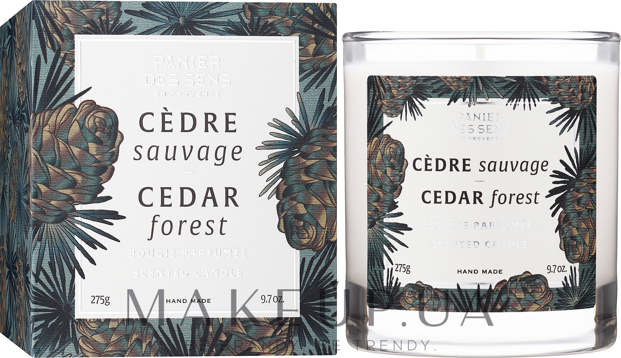 Ароматическая свеча в стакане "Кедровый лес" - Panier Des Sens Scented Candle Cedar Forest — фото 275g