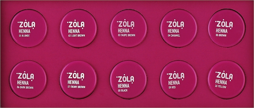 Набор - Zola Henna Full Set (brow/henna/10*2.5g) — фото N2