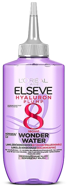 Жидкое экспресс-средство с эффектом ламинации для волос, требующих увлажнения и объема - L'Oreal Paris Elseve Hyaluron Plump 8 Second Wonder Water — фото N1