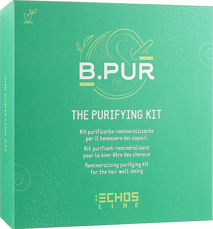 Набор - Echosline B. Pur The Purifying Kit (mud/150ml + sch/385ml + h/mask/250ml + glove/1pcs) — фото N1