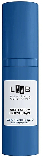 Нічна сироватка для обличчя з гліколевою кислотою - AA Cosmetics LAAB Night Serum 0.1% Glycolic Acid — фото N2