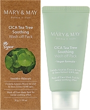 Заспокійлива очищувальна маска для обличчя - Mary & May Cica Tea Tree Soothing Wash Off Pack — фото N2
