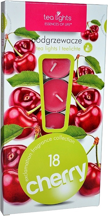 Чайные свечи "Вишня", 18 шт - Admit Tea Light Essences Of Life Candles Cherry — фото N1