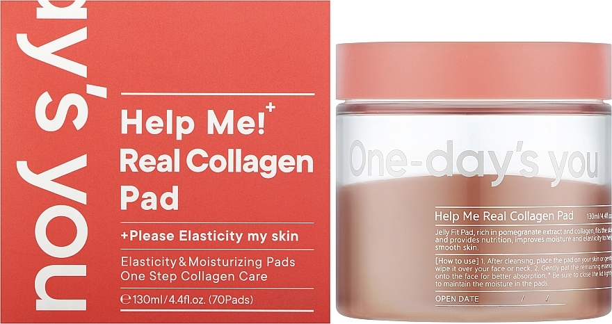 Тонер-диски для лица с коллагеном - One-Days You Help Me Real Collagen Pad — фото N2