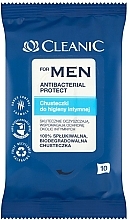 Чоловічі антибактеріальні серветки для інтимної гігієни, 10шт. - Cleanic Antibacterial Protect For Men Wipes — фото N1