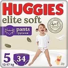 Подгузники-трусики Elite Soft Pants 5 (12-17 кг), 34 шт. - Huggies — фото N1