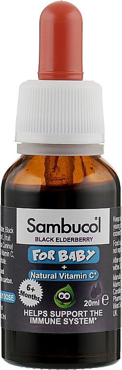 Краплі для імунітету "Чорна бузина + вітамін С" - Sambucol Baby Drops — фото N1