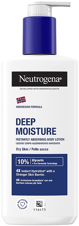 Молочко для тела "Глубокое увлажнение" для сухой кожи - Neutrogena Deep Moisture Body Lotion — фото N3