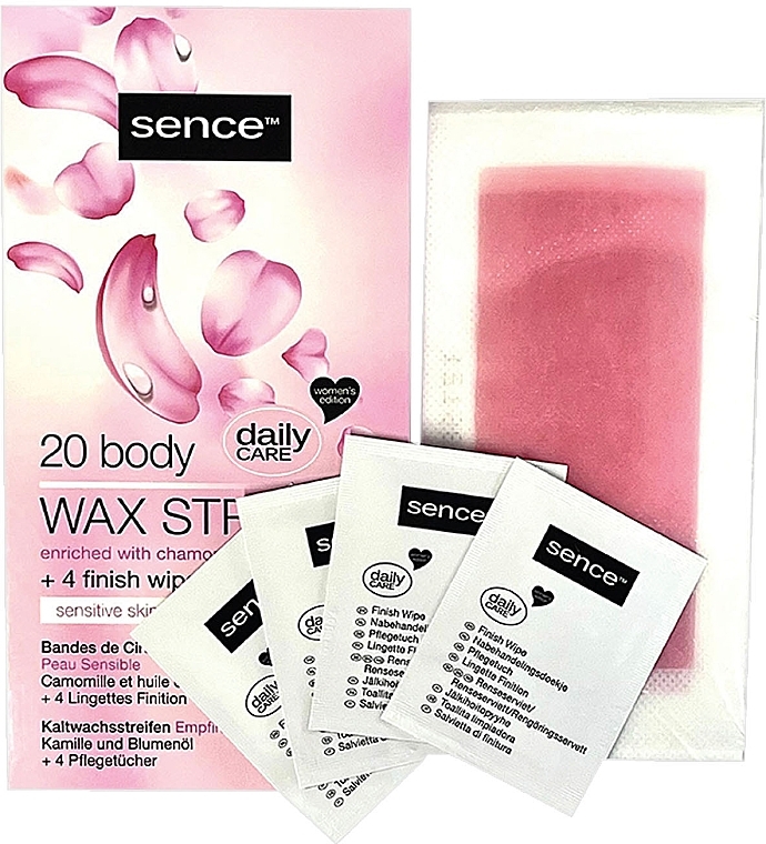 Восковые полоски для депиляции чувствительной кожи, 20 шт. - Sence Body Wax Strips Sensitive Skin — фото N1