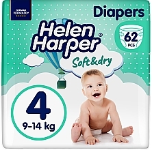 Підгузники дитячі Soft&Dry Maxi 4, 9-14 кг, 62 шт. - Helen Harper — фото N1
