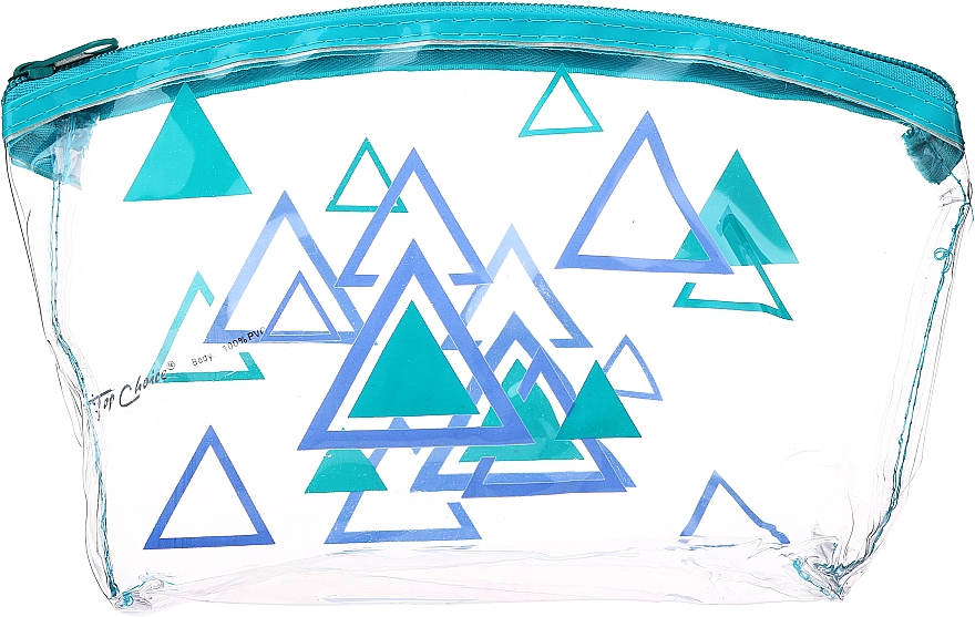 Жіноча косметичка "Triangles", 93517, бірюзово-сині трикутники - Top Choice — фото N1