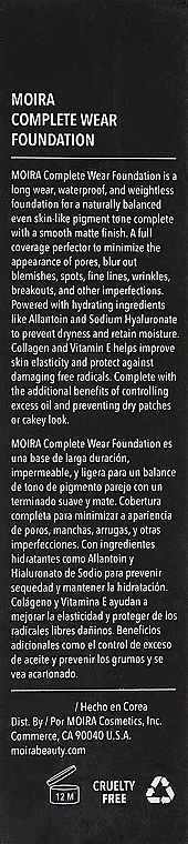 Moira Complete Wear Foundation - Moira Complete Wear Foundation — фото N3