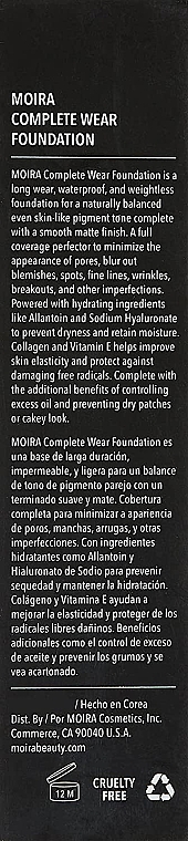 Тональна основа - Moira Complete Wear Foundation — фото N3