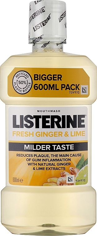 Ополіскувач для ротової порожнини "Свіжість імбиру та лайму" - Listerine Fresh Gindel & Lime Mouthwash — фото N6