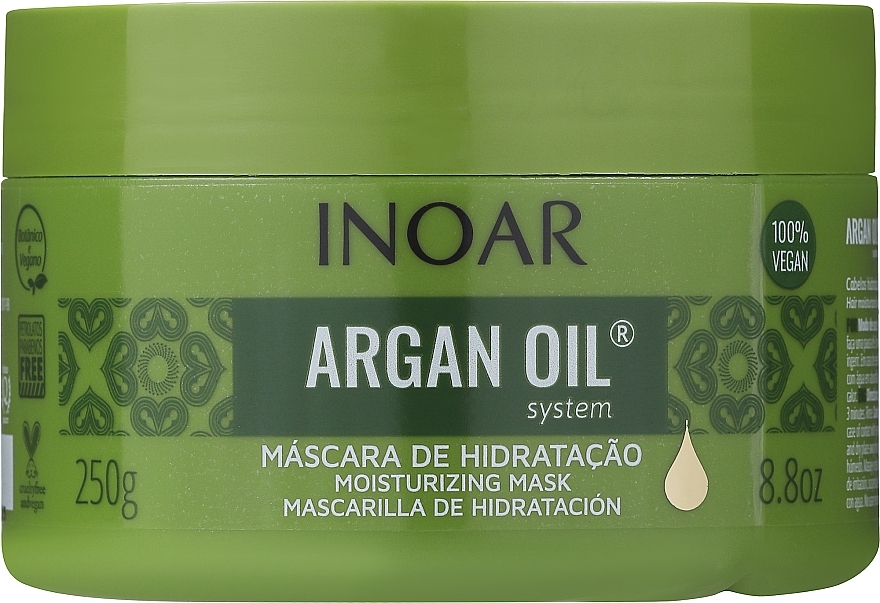 Маска для волосся з аргановою олією - Inoar Argan Oil Moisturizing Shampoo — фото N1