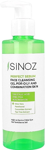 Очищающий гель для жирной и комбинированной кожи лица - Sinoz Perfect Sebum Face Cleaning Gel for Oily & Combination Skin — фото N1