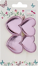 Парфумерія, косметика Затискачі для волосся " Блискучі сердечка", 2 шт., рожеві - Lukky Fashion
