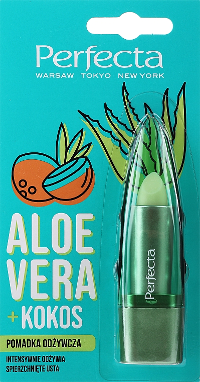 Питательная гигиеническая помада для губ "Алоэ вера и кокос" - Perfecta Aloe Vera + Coconut