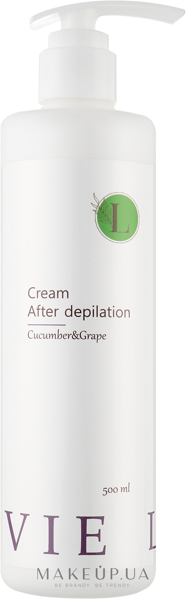 Крем после депиляции с экстрактом огурца и винограда - Levie Cream After Depilation Cucumber & Grape — фото 500ml