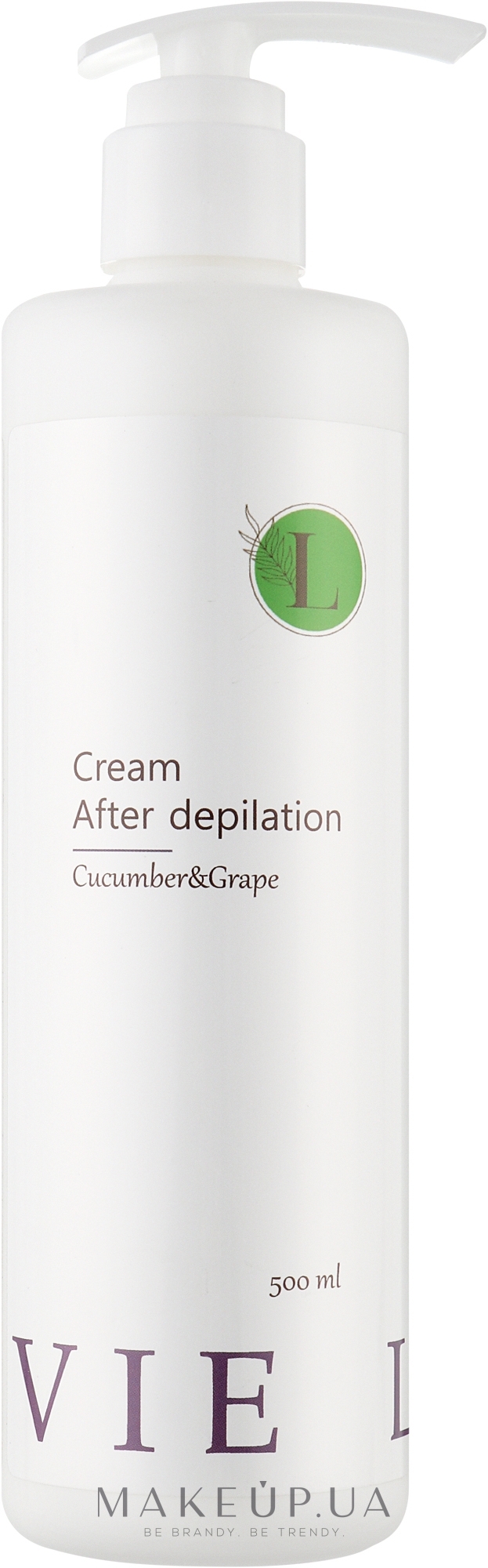 Крем після депіляції з екстрактом огірка та винограду - Levie Cream After Depilation Cucumber & Grape — фото 500ml