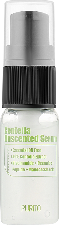 Заспокійлива сироватка з центелою без ефірних олій - Purito Seoul Wonder Releaf Centella Serum Unscented (Travel Size) — фото N2