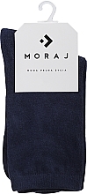 Жіночі високі однотонні шкарпетки, сині - Moraj — фото N1