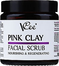 Парфумерія, косметика Пілінг для обличчя з рожевою глиною - VCee Pink Clay Facial Scrub Nourishing&Regenerating